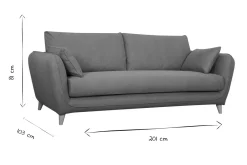 Miliboo Sofa skandinavisch 3 Plätze hellgrau-meliert CREEP* Schlafsofas