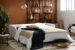 Miliboo Sofa skandinavisch 3 Plätze hellgrau-meliert CREEP* Schlafsofas