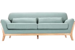 Miliboo Sofa skandinavisch 3 Plätze Lagunenblau Holzbeine YOKO* Design-sofas