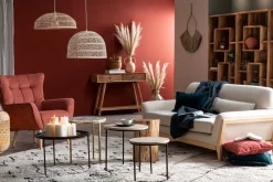 Miliboo Sofa skandinavisch 3 Plätze Lagunenblau Holzbeine YOKO* Design-sofas