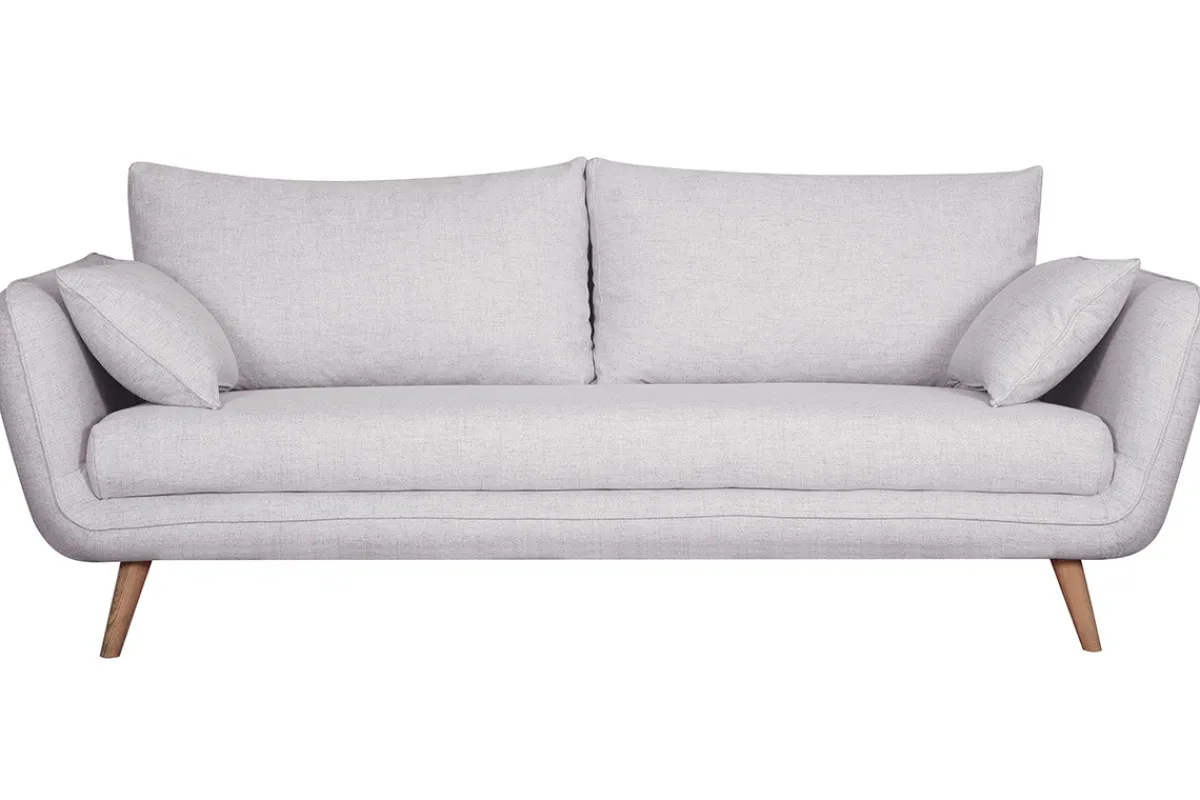 Miliboo Sofa skandinavisch 3 Plätze hellgrau-meliert CREEP* Design-sofas