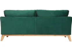 Miliboo Sofa skandinavisch 3 Plätze Samt midnight green Holzbeine OSLO* Design-sofas