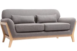 Miliboo Sofa skandinavisch 2 Plätze Grau Holzbeine YOKO* Design-sofas