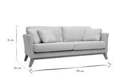 Miliboo Sofa skandinavisch 3 Plätze Bezug abnhembar Rosa OSLO* Design-sofas