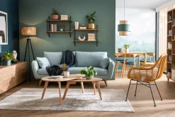 Miliboo Sofa skandinavisch 3 Plätze eisblau CREEP* Design-sofas