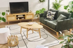 Miliboo Sofa skandinavisch 2 Plätze Khaki Holzbeine OSLO* Design-sofas