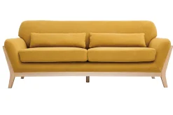 Miliboo Sofa skandinavisch 3 Plätze senfgelb Samteffekt YOKO* Design-sofas
