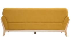 Miliboo Sofa skandinavisch 3 Plätze senfgelb Samteffekt YOKO* Design-sofas