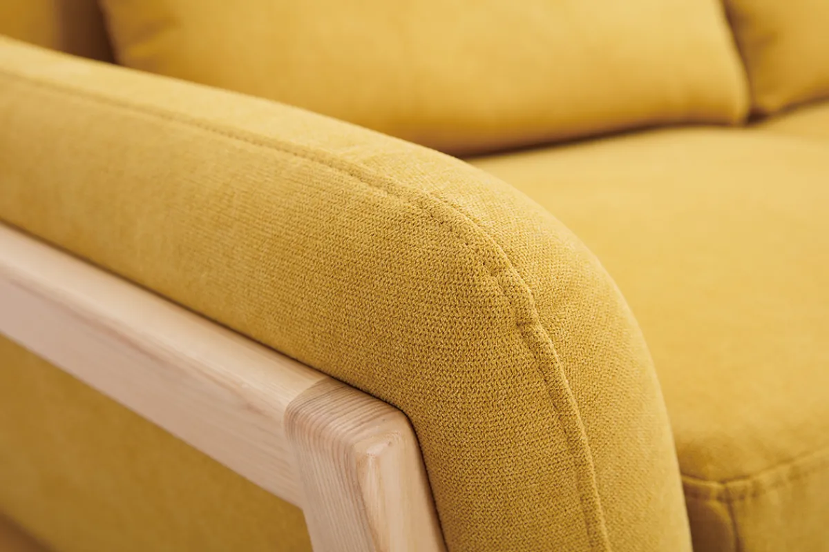 Miliboo Sofa skandinavisch 3 Plätze senfgelb Samteffekt YOKO* Design-sofas