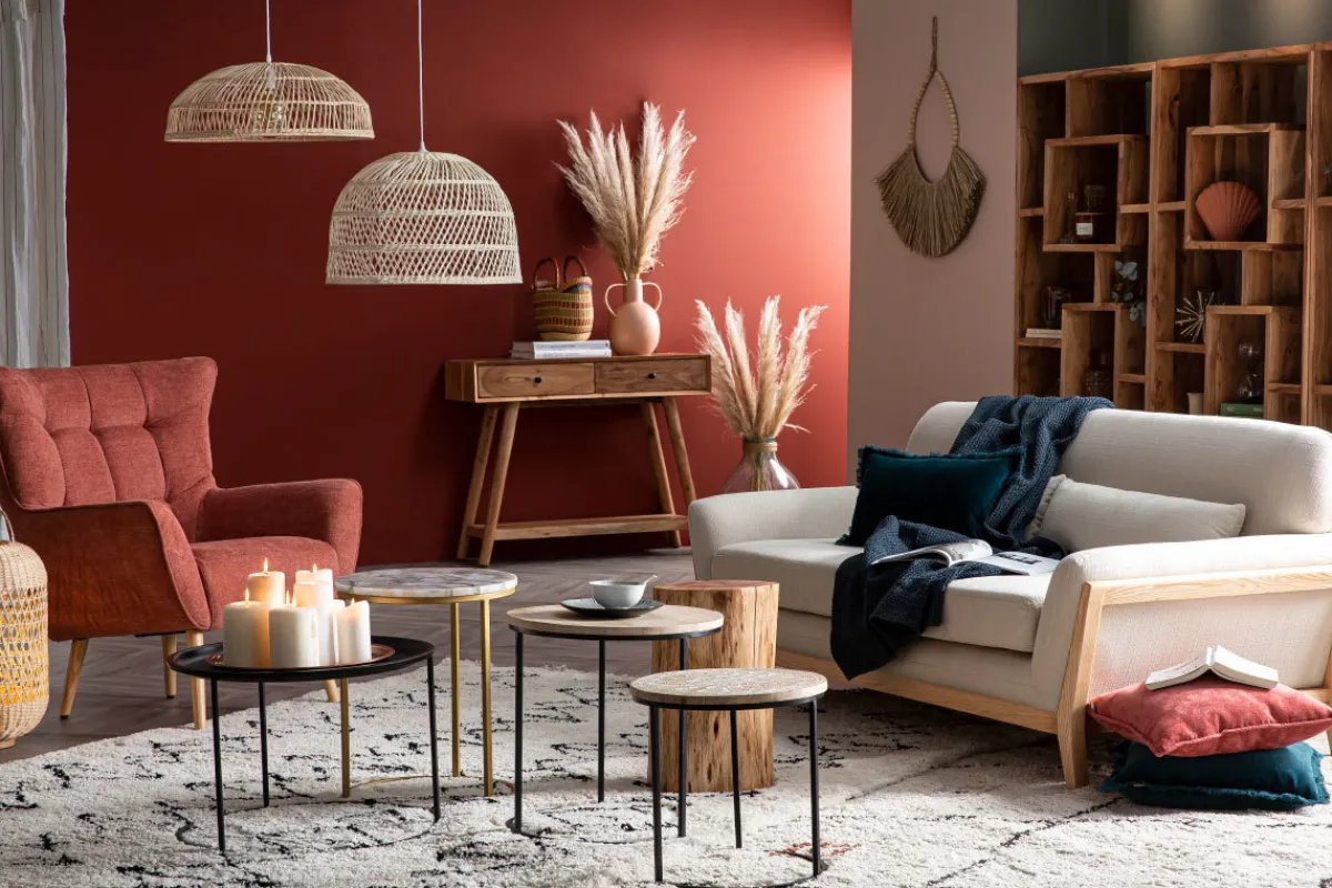 Miliboo Sofa skandinavisch 3 Plätze senfgelb Samteffekt YOKO* Design-sofas