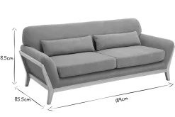 Miliboo Sofa skandinavisch 3 Plätze senfgelb Samteffekt YOKO* Design-sofas