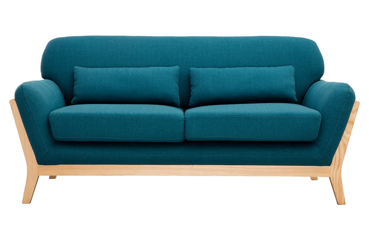 Miliboo Sofa skandinavisch 2 Plätze blaugrüner Stoff YOKO* Design-sofas