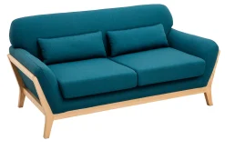 Miliboo Sofa skandinavisch 2 Plätze blaugrüner Stoff YOKO* Design-sofas