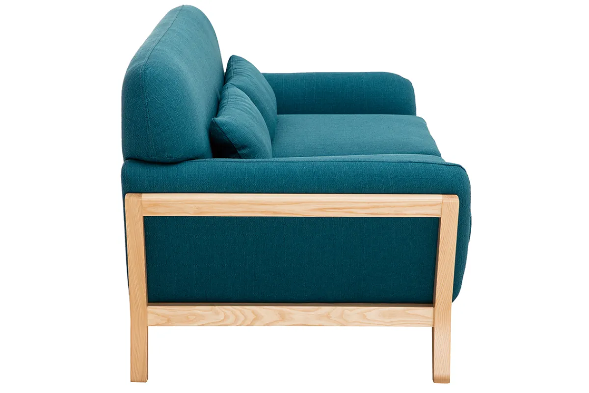 Miliboo Sofa skandinavisch 2 Plätze blaugrüner Stoff YOKO* Design-sofas