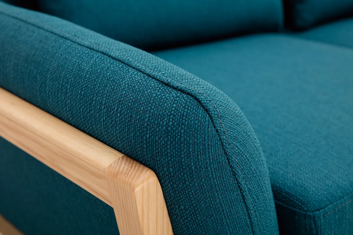 Miliboo Sofa skandinavisch 2 Plätze blaugrüner Stoff YOKO* Design-sofas