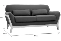 Miliboo Sofa skandinavisch 2 Plätze blaugrüner Stoff YOKO* Design-sofas