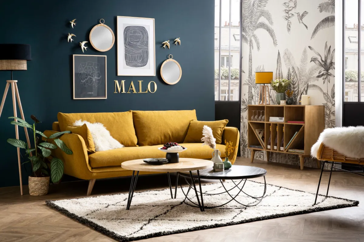 Miliboo Sofa skandinavisch 3 Plätze anthrazit grauCREEP* Design-sofas