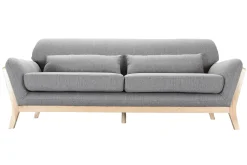 Miliboo Sofa skandinavisch 3 Plätze Grau Holzbeine YOKO* Design-sofas