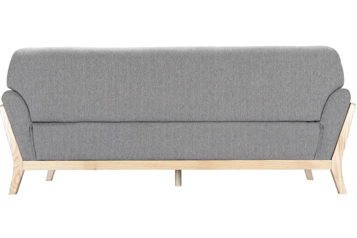 Miliboo Sofa skandinavisch 3 Plätze Grau Holzbeine YOKO* Design-sofas