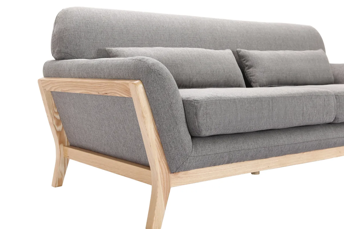 Miliboo Sofa skandinavisch 3 Plätze Grau Holzbeine YOKO* Design-sofas