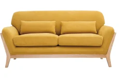 Miliboo Sofa skandinavisch 2 Plätze senfgelb Holzbeine YOKO* Design-sofas