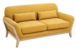 Miliboo Sofa skandinavisch 2 Plätze senfgelb Holzbeine YOKO* Design-sofas