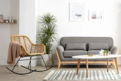 Miliboo Sofa skandinavisch 2 Plätze senfgelb Holzbeine YOKO* Design-sofas