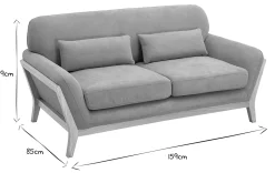 Miliboo Sofa skandinavisch 2 Plätze senfgelb Holzbeine YOKO* Design-sofas