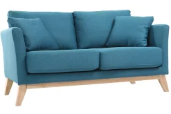 Miliboo Sofa skandinavisch 2 Plätze Blaugrün helle Holzbeine OSLO* Design-sofas
