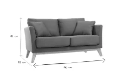 Miliboo Sofa skandinavisch 2 Plätze Blaugrün helle Holzbeine OSLO* Design-sofas