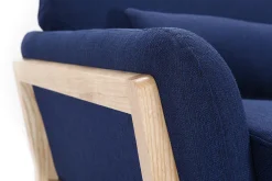 Miliboo Sofa skandinavisch 3 Plätze Dunkelblau Holzbeine YOKO* Design-sofas