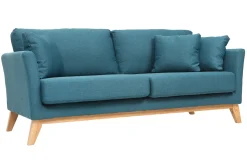 Miliboo Sofa skandinavisch 3 Plätze -Blau Holzbeine OSLO* Design-sofas
