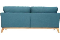 Miliboo Sofa skandinavisch 3 Plätze -Blau Holzbeine OSLO* Design-sofas