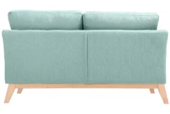 Miliboo Sofa skandinavisch 2 Plätze Lagunenblau und helle Holzbeine OSLO* Design-sofas