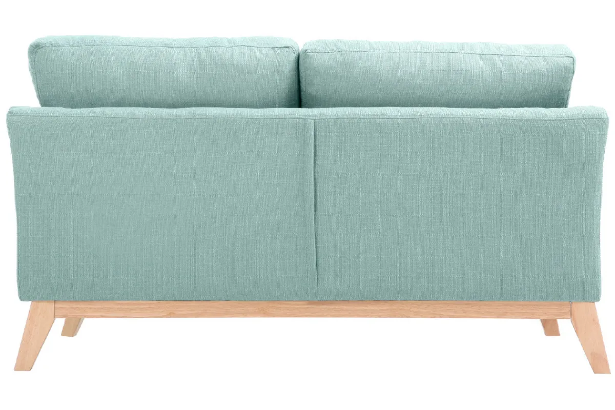 Miliboo Sofa skandinavisch 2 Plätze Lagunenblau und helle Holzbeine OSLO* Design-sofas