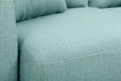 Miliboo Sofa skandinavisch 2 Plätze Lagunenblau und helle Holzbeine OSLO* Design-sofas