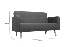 Miliboo Sofa skandinavisch 2 Plätze Dunkelgrau ULLA* Design-sofas
