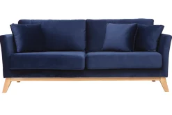 Miliboo Sofa skandinavisch 3 Plätze Hellgrau Holzbeine OSLO* Design-sofas