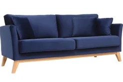 Miliboo Sofa skandinavisch 3 Plätze Hellgrau Holzbeine OSLO* Design-sofas