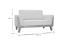 Miliboo Sofa skandinavisch 2 Plätze Altweiß Holzbeine FJORD* Design-sofas