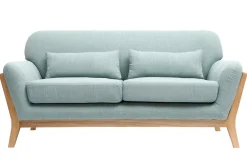Miliboo Sofa skandinavisch 2 Plätze Lagunenblau Holzbeine YOKO* Design-sofas