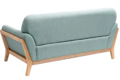 Miliboo Sofa skandinavisch 2 Plätze Lagunenblau Holzbeine YOKO* Design-sofas