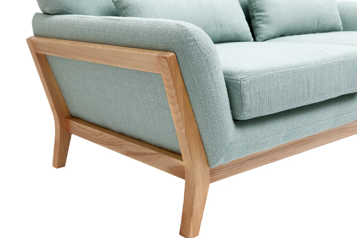 Miliboo Sofa skandinavisch 2 Plätze Lagunenblau Holzbeine YOKO* Design-sofas