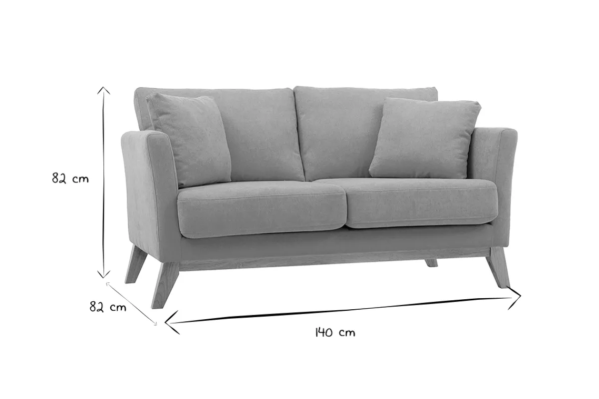 Miliboo Sofa skandinavisch 2 Plätze Senfgelb helle Holzbeine OSLO* Design-sofas