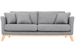 Miliboo Sofa skandinavisch 3 Plätze Hellgrau Holzbeine OSLO* Design-sofas