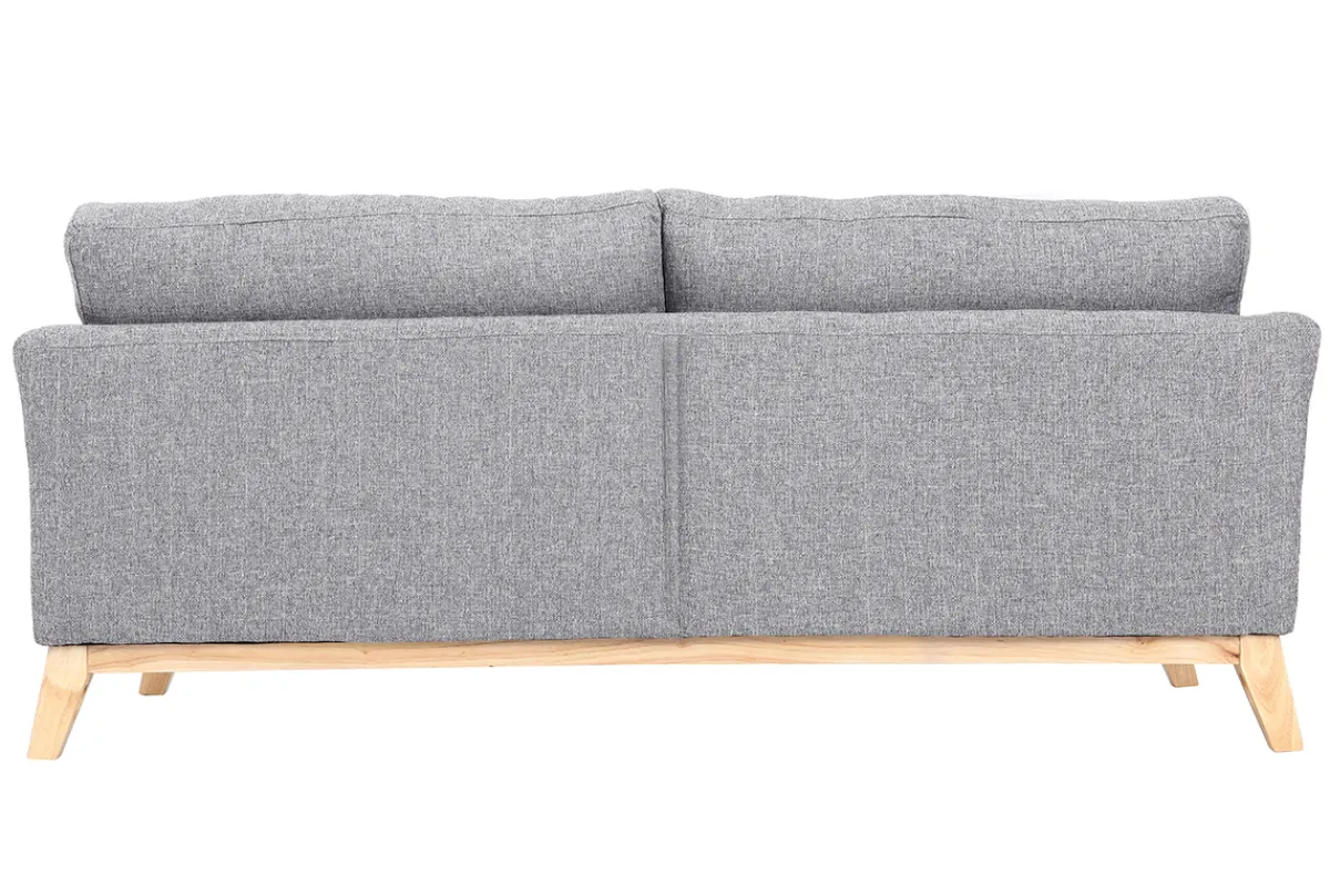 Miliboo Sofa skandinavisch 3 Plätze Hellgrau Holzbeine OSLO* Design-sofas