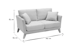 Miliboo Sofa skandinavisch 2 Plätze Beige helle Holzbeine OSLO* Design-sofas