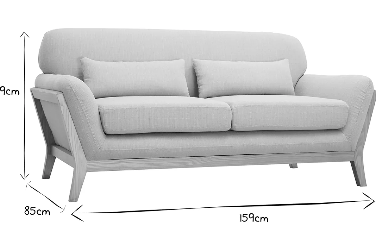 Miliboo Sofa skandinavisch 2 Plätze beiger Stoff YOKO* Design-sofas
