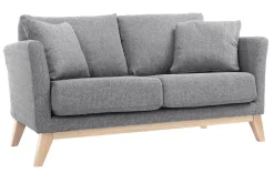 Miliboo Sofa skandinavisch 2 Plätze Hellgrau helle Holzbeine OSLO* Design-sofas