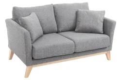 Miliboo Sofa skandinavisch 2 Plätze Hellgrau helle Holzbeine OSLO* Design-sofas